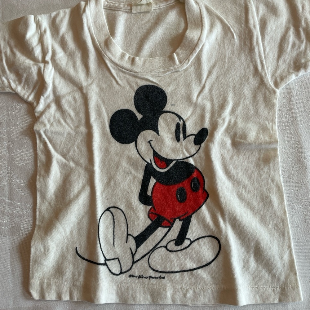 Classic Mickey Mouse Kids Tee in White and Red